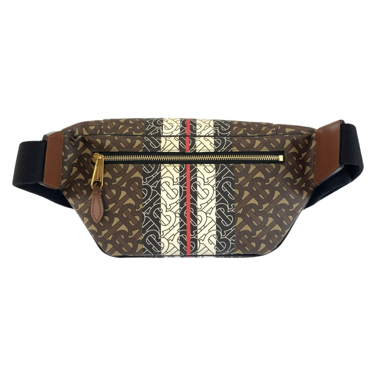 BURBERRY バーバリー TBモノグラム ブラウン PVC ボディバッグ ウエストポーチ バムバッグ メンズ ABP46