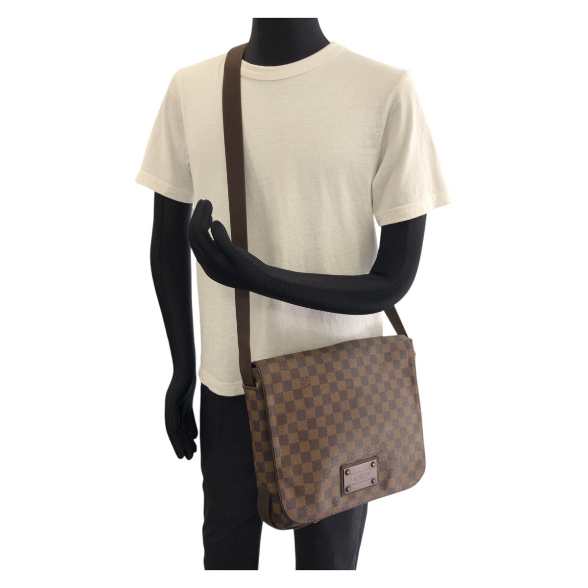 LOUIS VUITTON ルイヴィトン ダミエ・エベヌ ブルックリンMM ブラウン PVC N51211 ショルダーバッグ メッセンジャーバッグ メンズ AB60