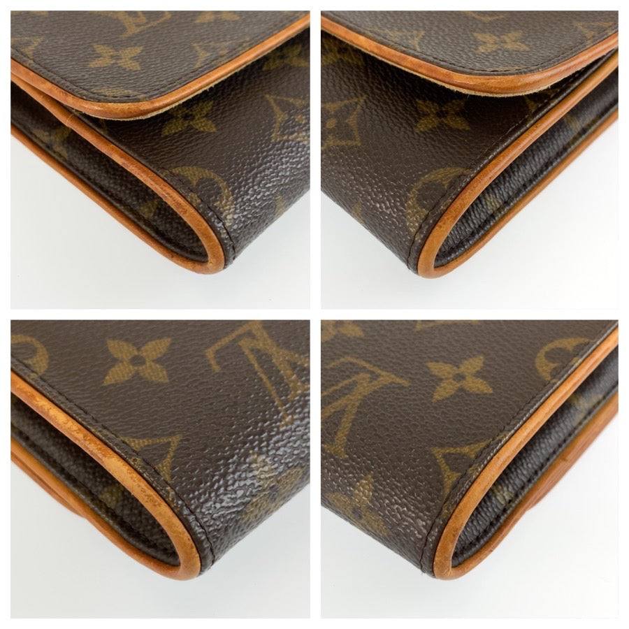 LOUIS VUITTON ルイヴィトン モノグラム ポシェットツインGM ブラウン ゴールド金具 PVC / レザー M51852 ショルダーバッグ ポシェット レディース B33