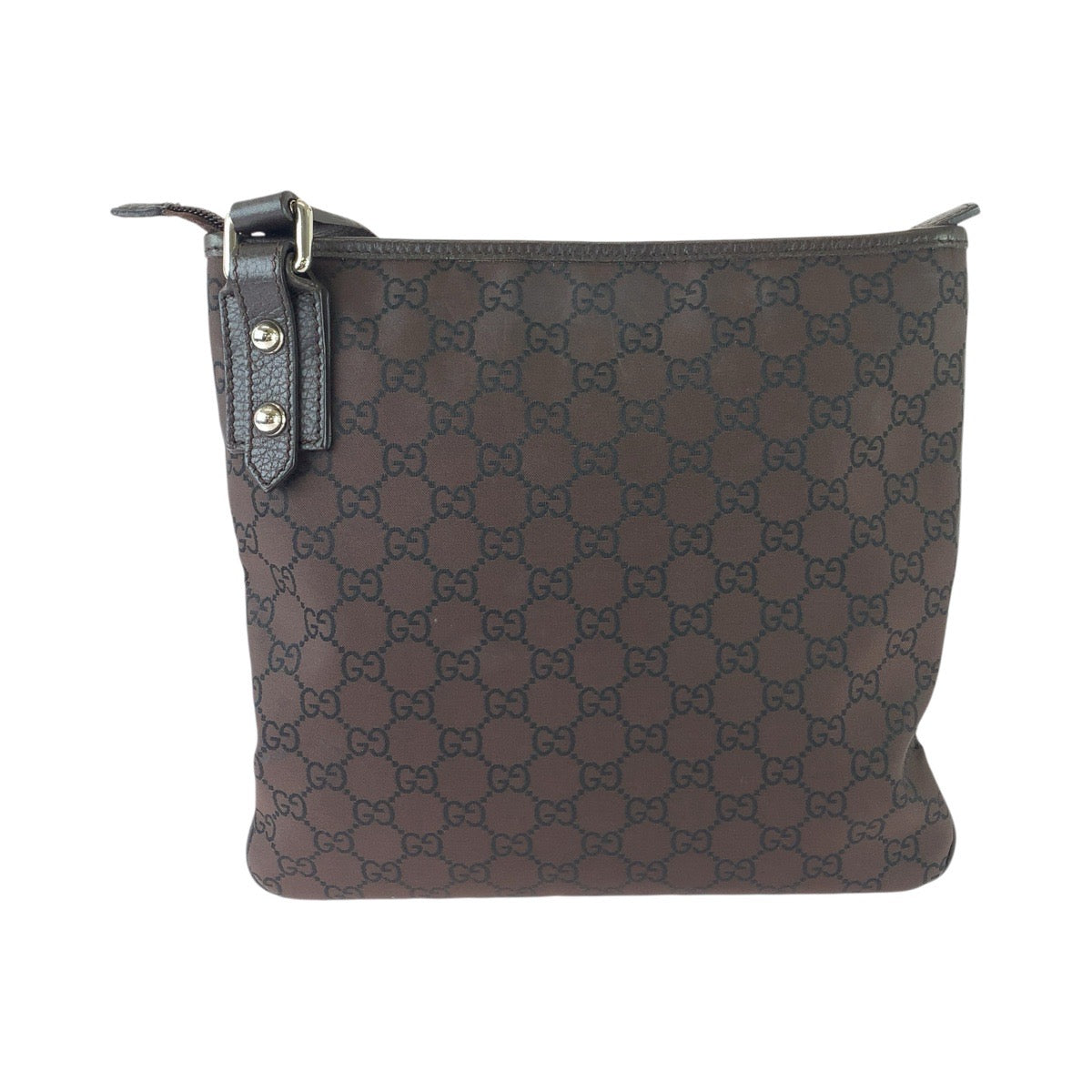 GUCCI グッチ GG柄 ブラウン シルバー金具 ナイロン / レザー 268620 ショルダーバッグ メッセンジャーバッグ レディース AB45