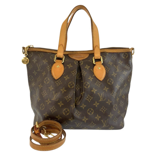 LOUIS VUITTON ルイヴィトン モノグラム パレルモPM ブラウン ゴールド金具 PVC / レザー M40145 ハンドバッグ ショルダーバッグ 2way レディース B80