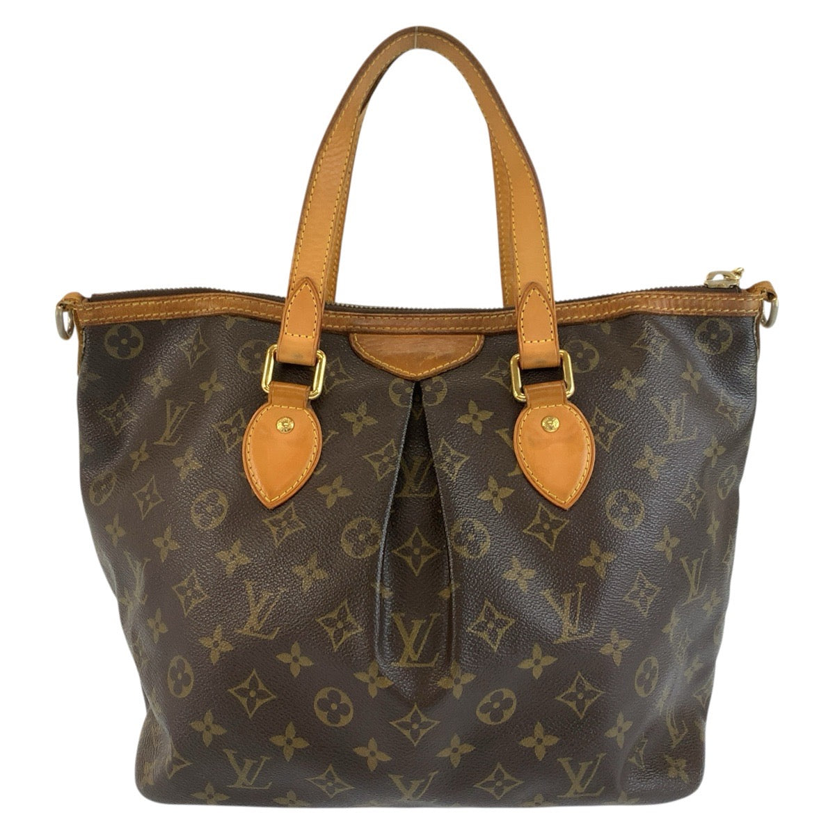LOUIS VUITTON ルイヴィトン モノグラム パレルモPM ブラウン ゴールド金具 PVC / レザー M40145 ハンドバッグ ショルダーバッグ 2way レディース B80