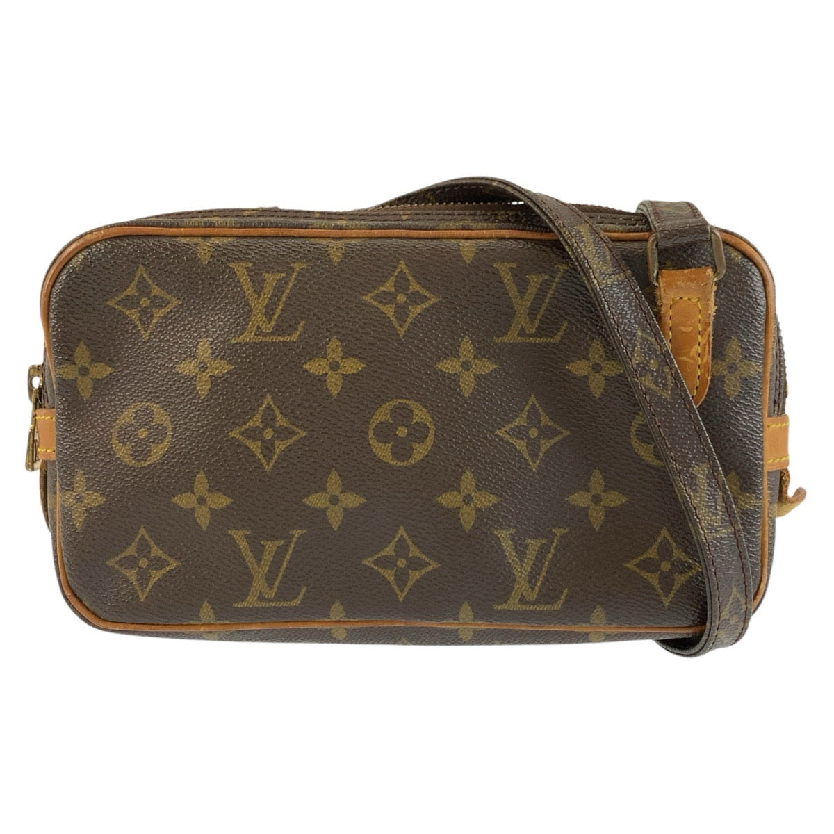 LOUIS VUITTON ルイヴィトン モノグラム マルリーバンドリエール ブラウン ゴールド金具 PVC / レザー M51828 ショルダーバッグ ポシェット レディース B44