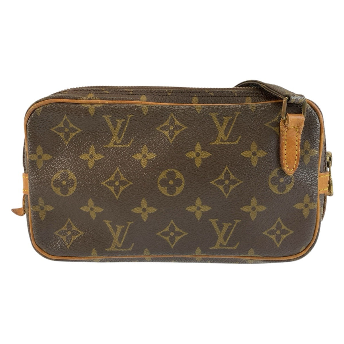 LOUIS VUITTON ルイヴィトン モノグラム マルリーバンドリエール ブラウン ゴールド金具 PVC / レザー M51828 ショルダーバッグ ポシェット レディース B44