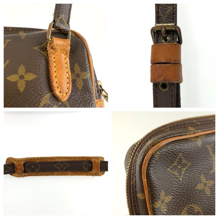 LOUIS VUITTON ルイヴィトン モノグラム マルリーバンドリエール ブラウン ゴールド金具 PVC / レザー M51828 ショルダーバッグ ポシェット レディース B44