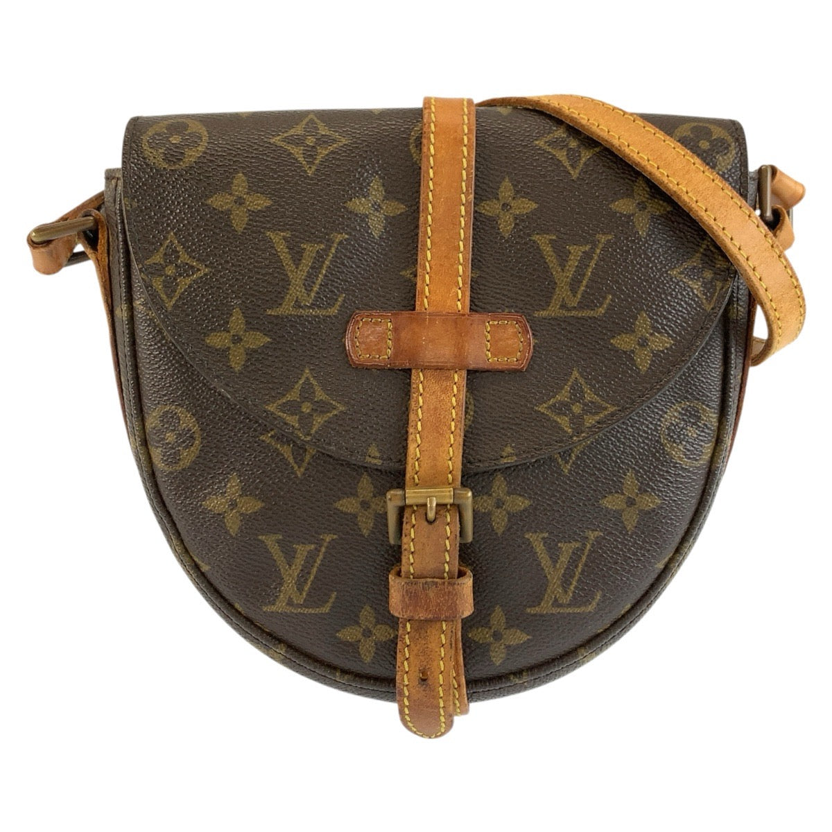 LOUIS VUITTON ルイヴィトン モノグラム シャンティPM ブラウン ゴールド金具 PVC / レザー M51234 ショルダーバッグ ポシェット レディース B37