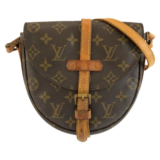 LOUIS VUITTON ルイヴィトン モノグラム シャンティPM ブラウン ゴールド金具 PVC / レザー M51234 ショルダーバッグ ポシェット レディース B37