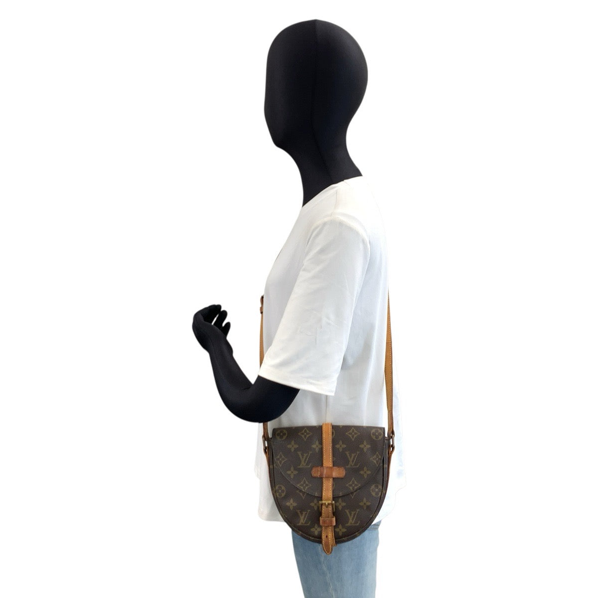 LOUIS VUITTON ルイヴィトン モノグラム シャンティPM ブラウン ゴールド金具 PVC / レザー M51234 ショルダーバッグ ポシェット レディース B37