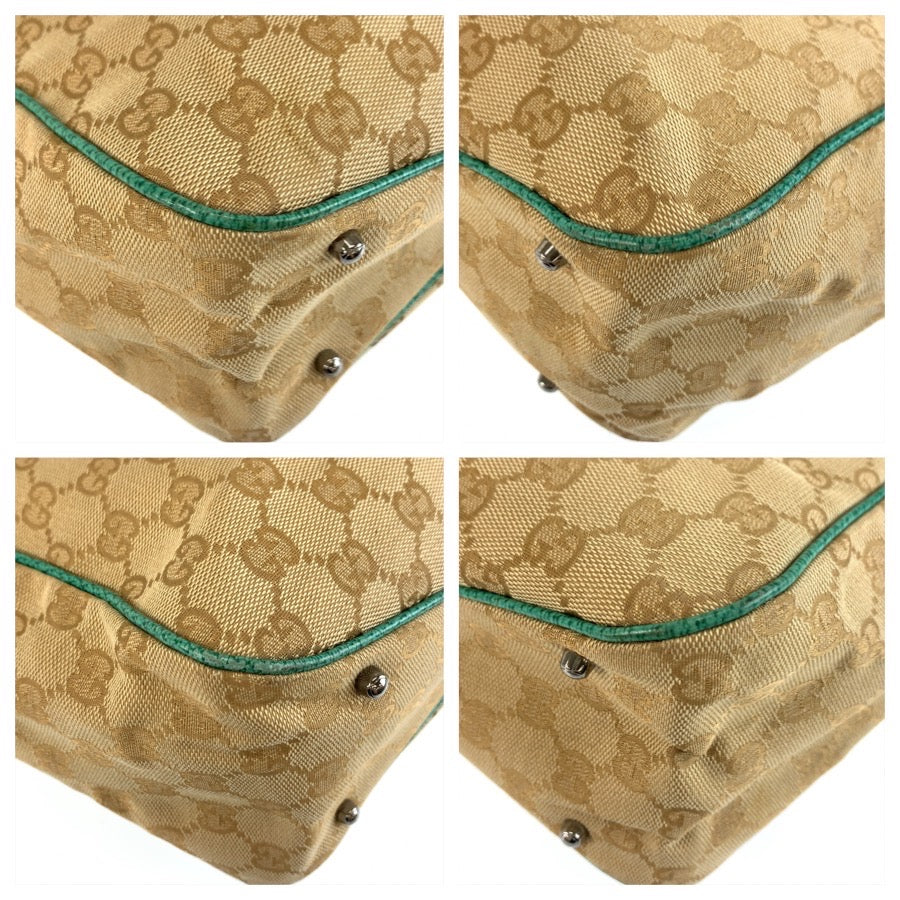GUCCI グッチ グリーン ベージュ GGキャンバス 113017 トートバッグ ショルダーバッグ レディース ABP48