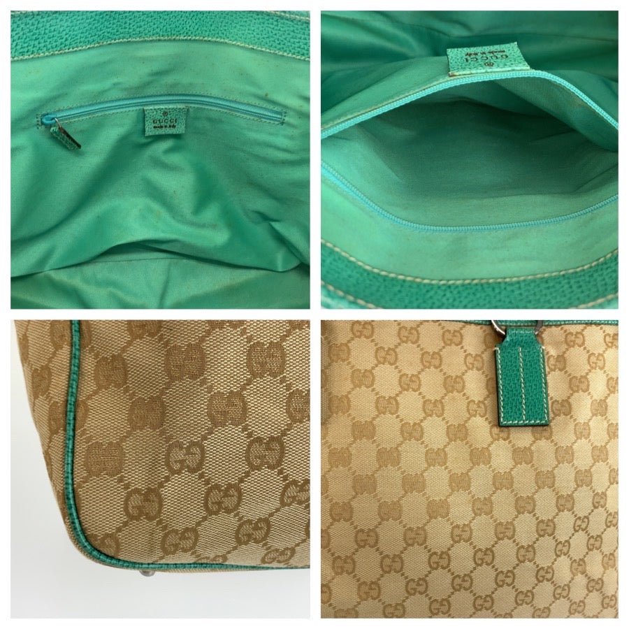 GUCCI グッチ グリーン ベージュ GGキャンバス 113017 トートバッグ ショルダーバッグ レディース ABP48