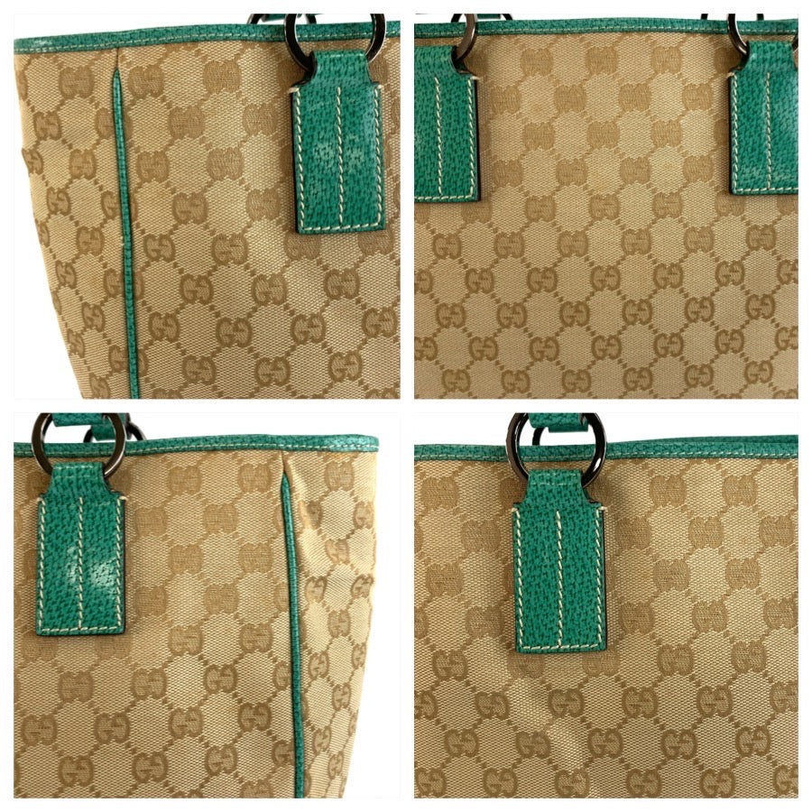 GUCCI グッチ グリーン ベージュ GGキャンバス 113017 トートバッグ ショルダーバッグ レディース ABP48