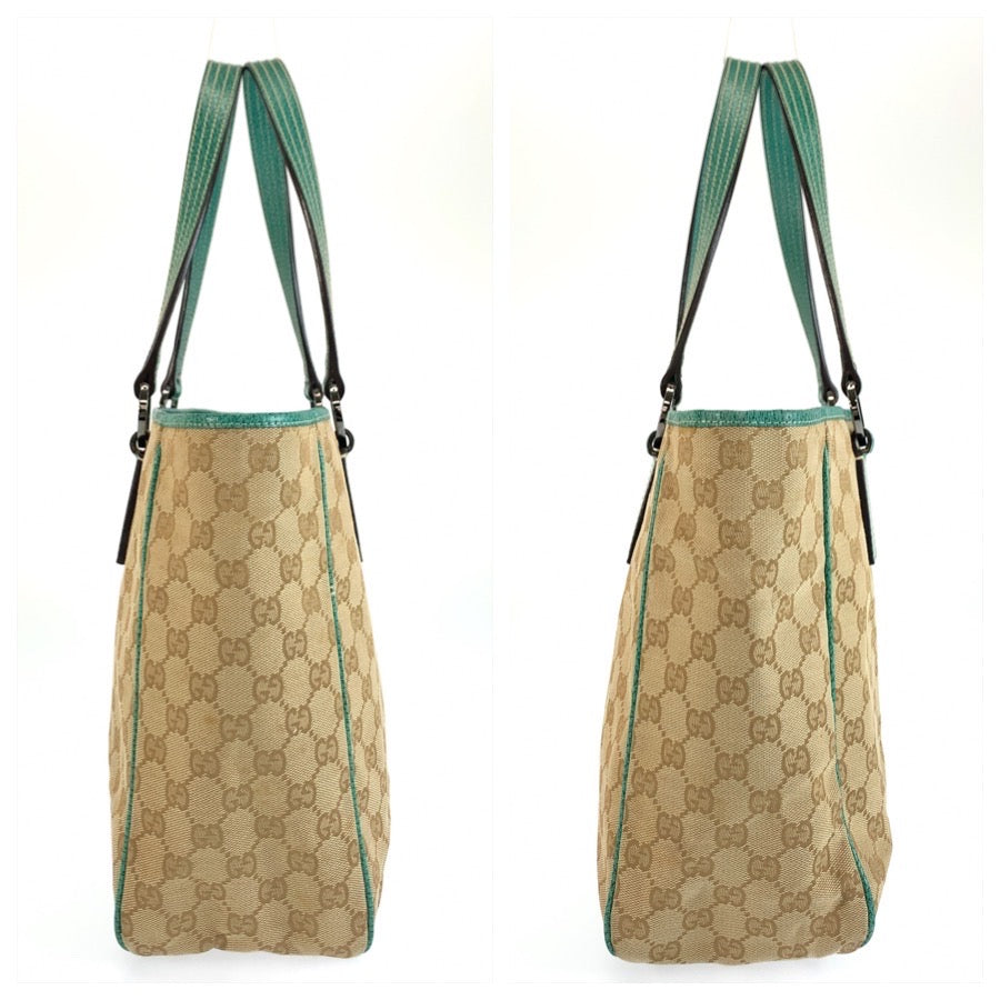 GUCCI グッチ グリーン ベージュ GGキャンバス 113017 トートバッグ ショルダーバッグ レディース ABP48
