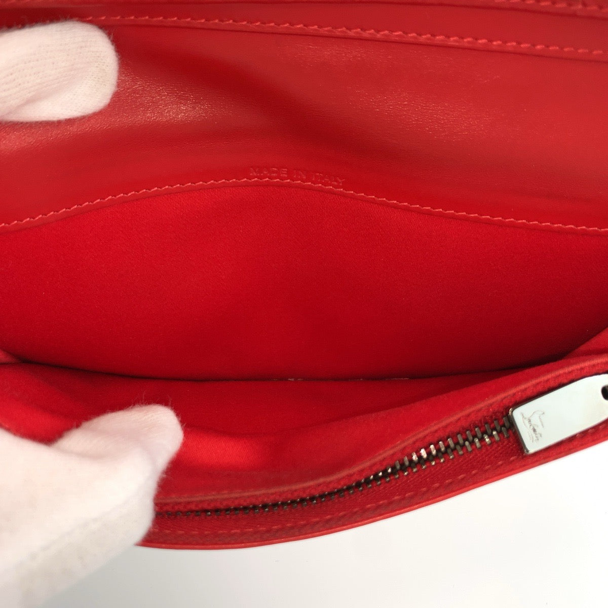 Christian Louboutin クリスチャンルブタン パネトーネ スパイクスタッズ ブラック 黒 レッド レザー 長財布 ロングウォレット メンズ ABP27