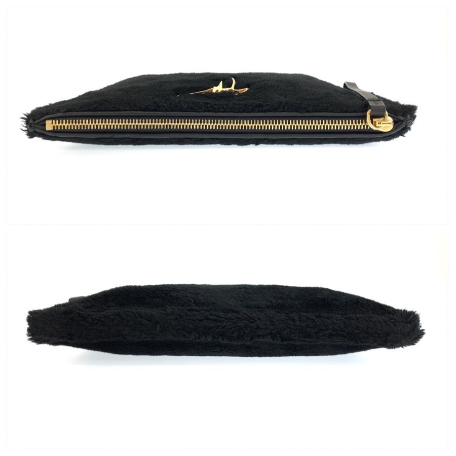 GIUSEPPE ZANOTTI ジュゼッペザノッティ ブラック 黒 ゴールド金具 レザー / アクリル クラッチバッグ セカンドバッグ レディース A25