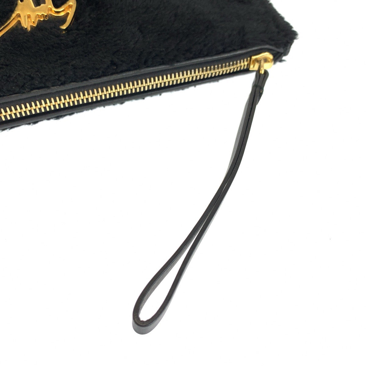 GIUSEPPE ZANOTTI ジュゼッペザノッティ ブラック 黒 ゴールド金具 レザー / アクリル クラッチバッグ セカンドバッグ レディース A25