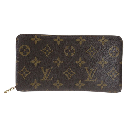 LOUIS VUITTON ルイヴィトン モノグラム ポルトモネジップ ブラウン ゴールド金具 PVC M61727 長財布 ロングウォレット レディース B33
