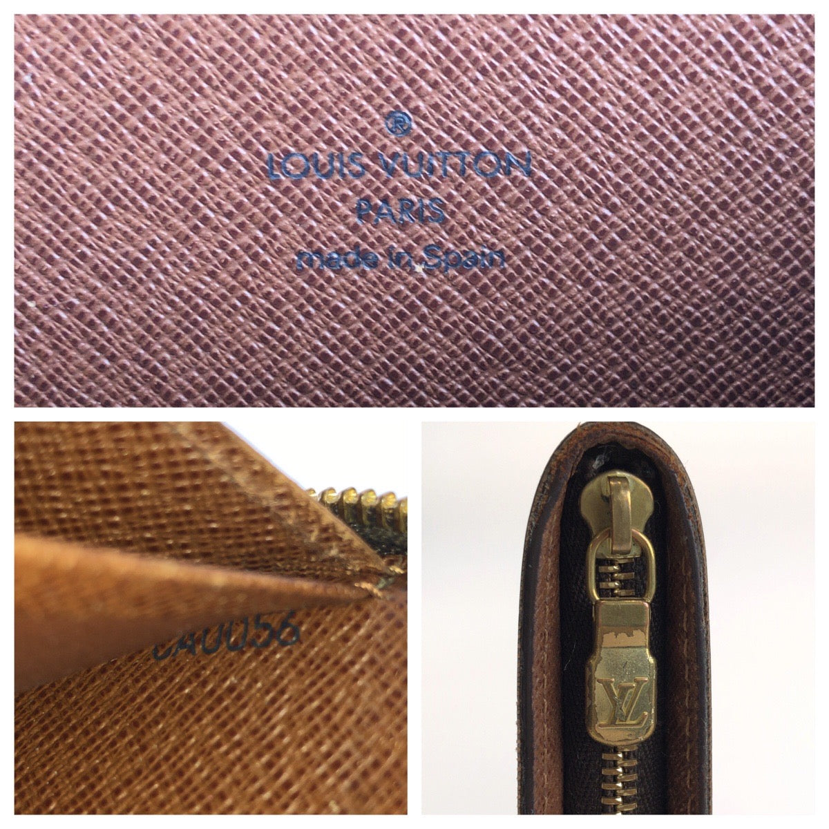 LOUIS VUITTON ルイヴィトン モノグラム ポルトモネジップ ブラウン ゴールド金具 PVC M61727 長財布 ロングウォレット レディース B33