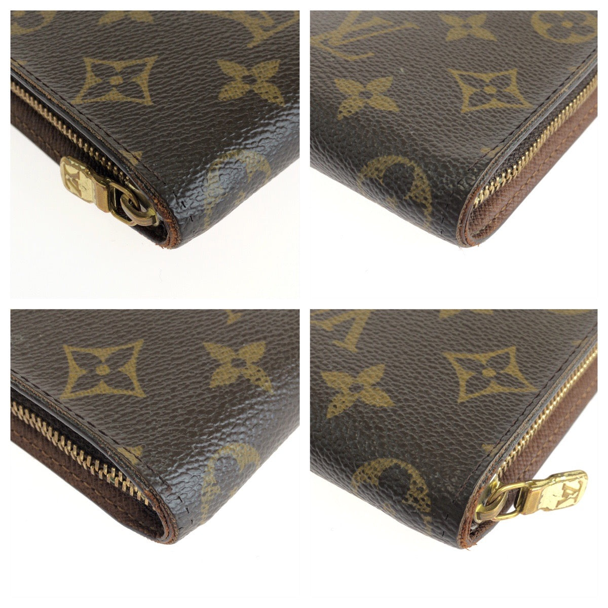 LOUIS VUITTON ルイヴィトン モノグラム ポルトモネジップ ブラウン ゴールド金具 PVC M61727 長財布 ロングウォレット レディース B33