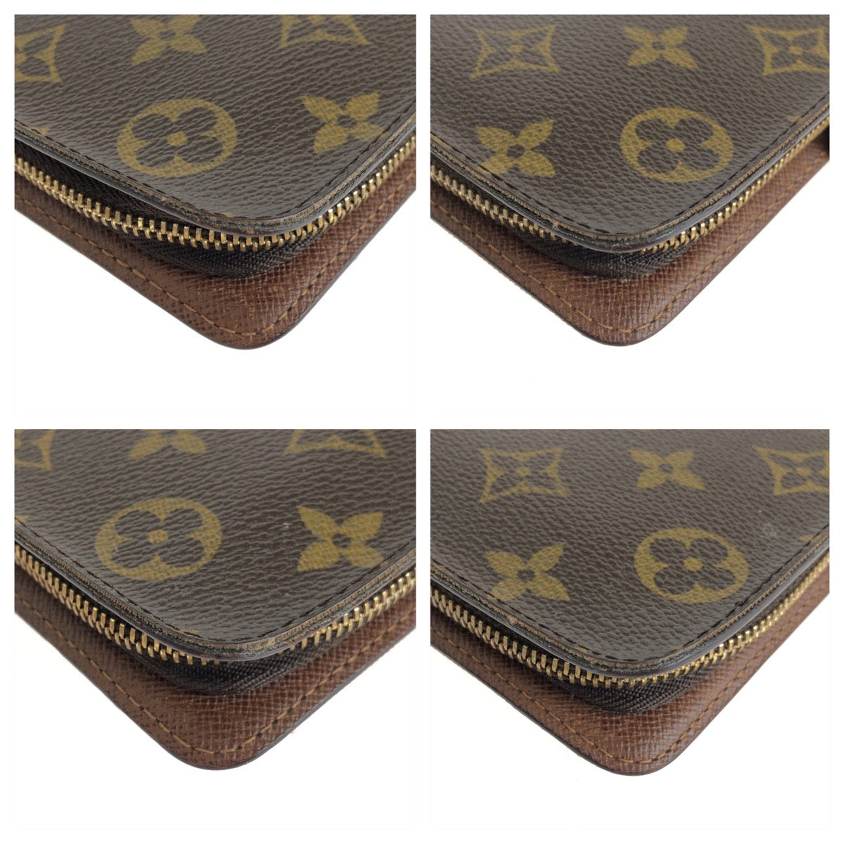 LOUIS VUITTON ルイヴィトン モノグラム ポルトモネジップ ブラウン ゴールド金具 PVC M61727 長財布 ロングウォレット レディース B33
