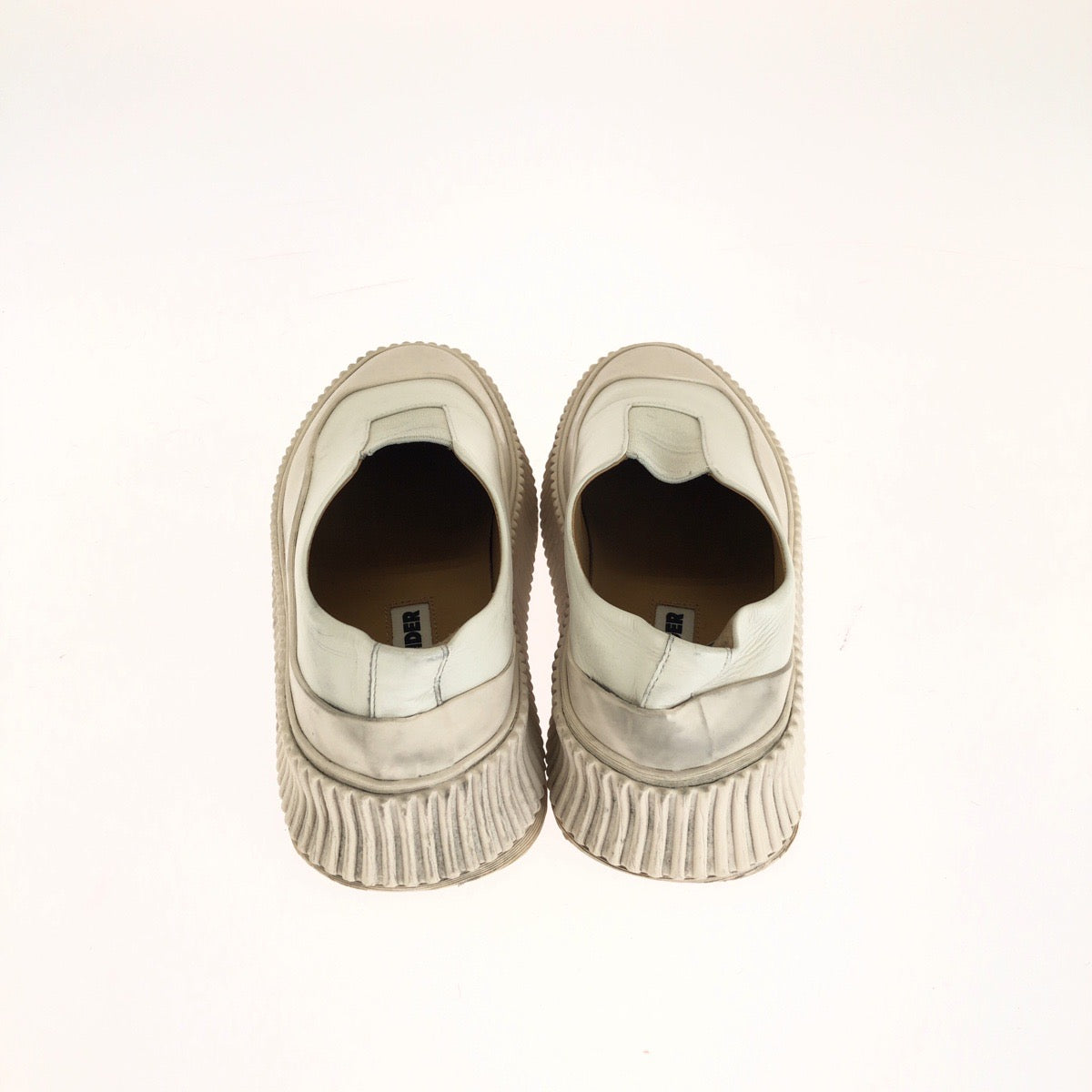JIL SANDER ジルサンダー プラットフォーム スリッポン サイズ37 ホワイト アイボリー レザー / ラバー スニーカー ローカットスニーカー レディース AB25