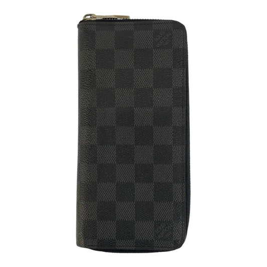 LOUIS VUITTON ルイヴィトン ダミエグラフィット ジッピーウォレット ヴェルティカル ブラック 黒 シルバー金具 PVC N63095 長財布 ロングウォレット メンズ AB28