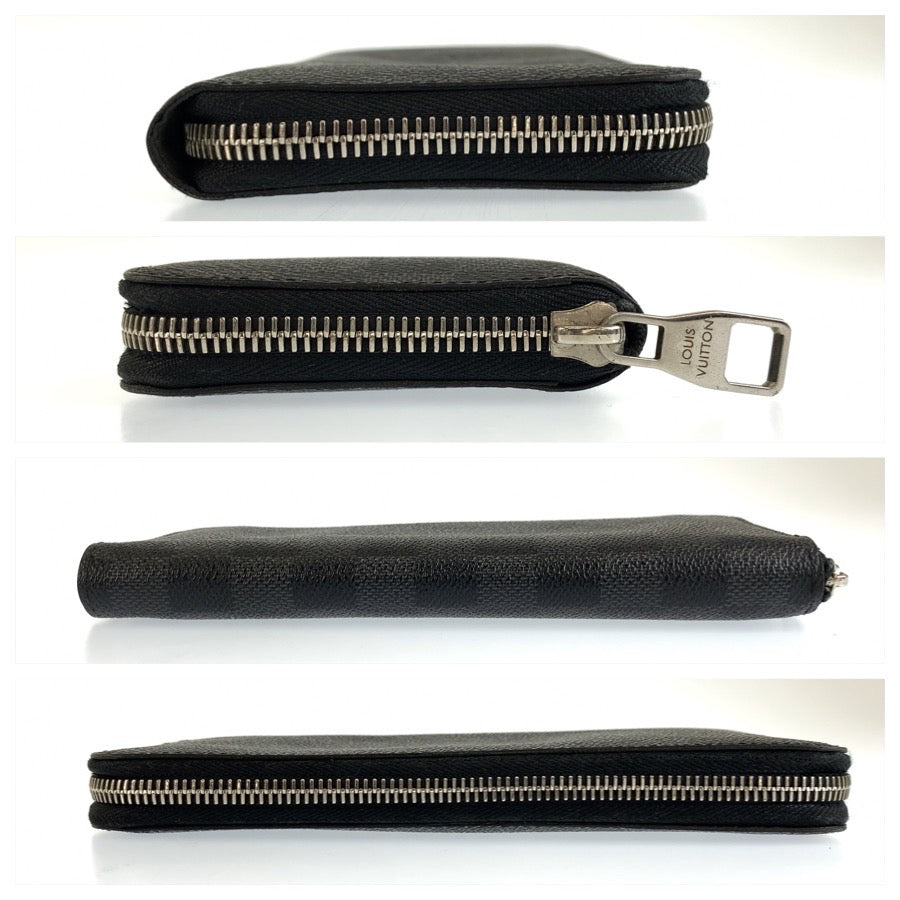 LOUIS VUITTON ルイヴィトン ダミエグラフィット ジッピーウォレット ヴェルティカル ブラック 黒 シルバー金具 PVC N63095 長財布 ロングウォレット メンズ AB28