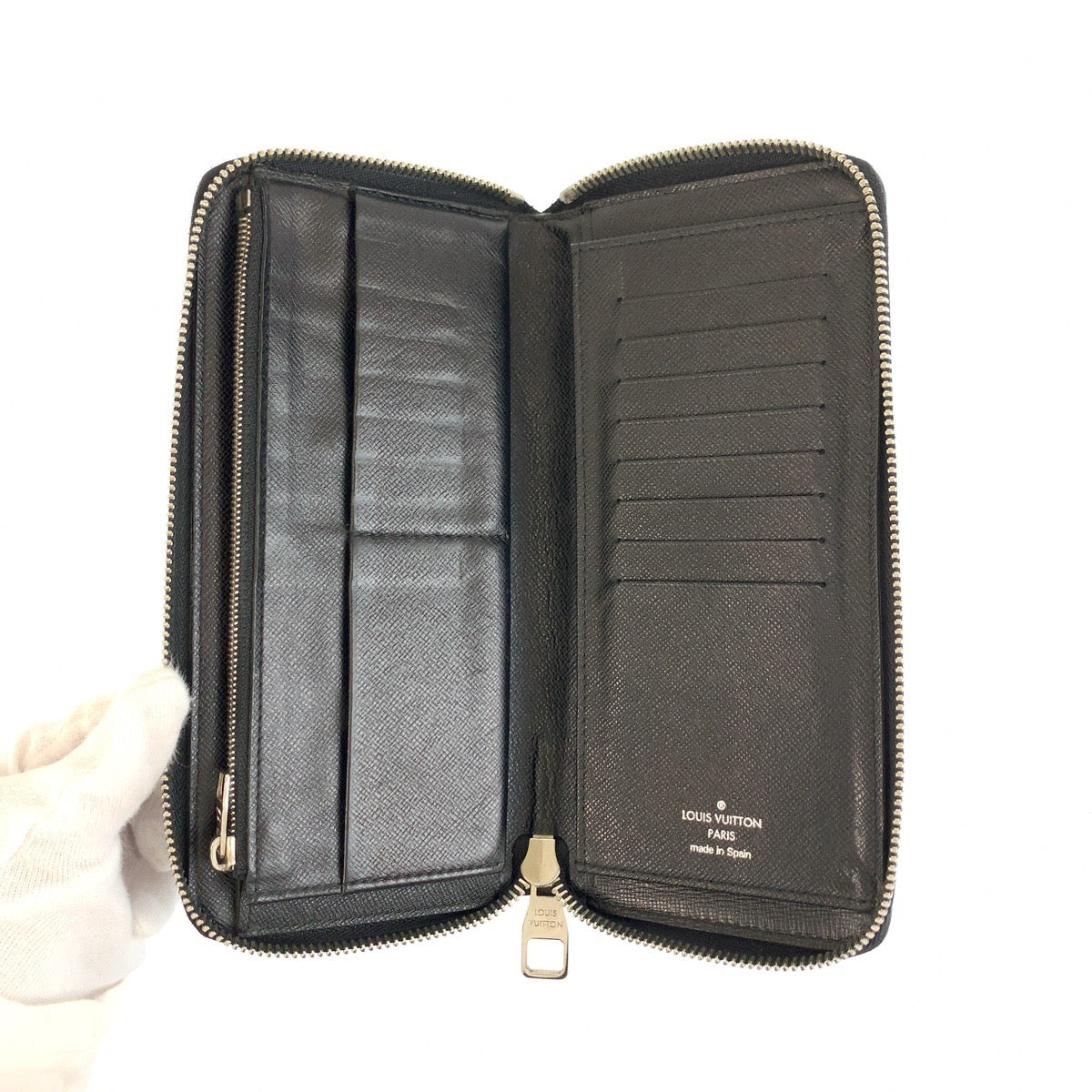 LOUIS VUITTON ルイヴィトン ダミエグラフィット ジッピーウォレット ヴェルティカル ブラック 黒 シルバー金具 PVC N63095 長財布 ロングウォレット メンズ AB28