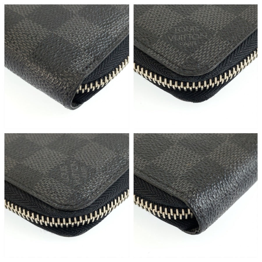 LOUIS VUITTON ルイヴィトン ダミエグラフィット ジッピーウォレット ヴェルティカル ブラック 黒 シルバー金具 PVC N63095 長財布 ロングウォレット メンズ AB28