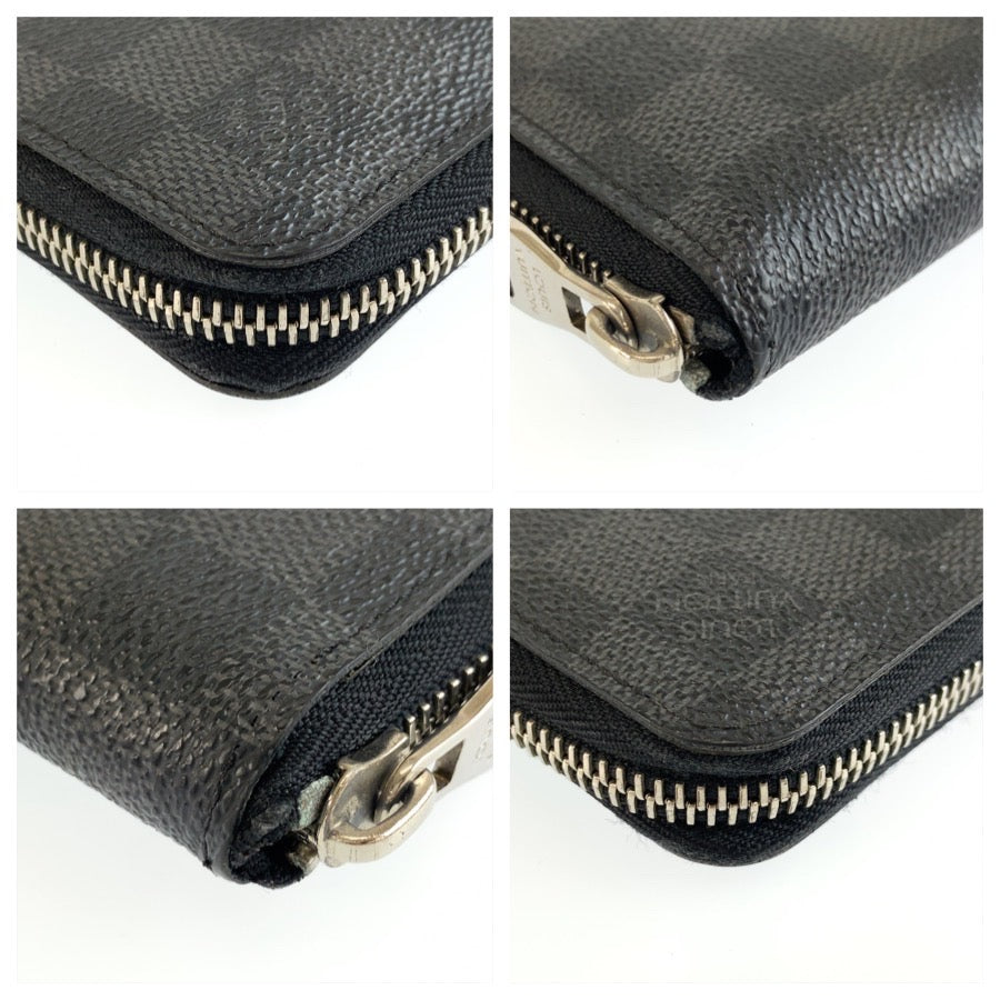 LOUIS VUITTON ルイヴィトン ダミエグラフィット ジッピーウォレット ヴェルティカル ブラック 黒 シルバー金具 PVC N63095 長財布 ロングウォレット メンズ AB28