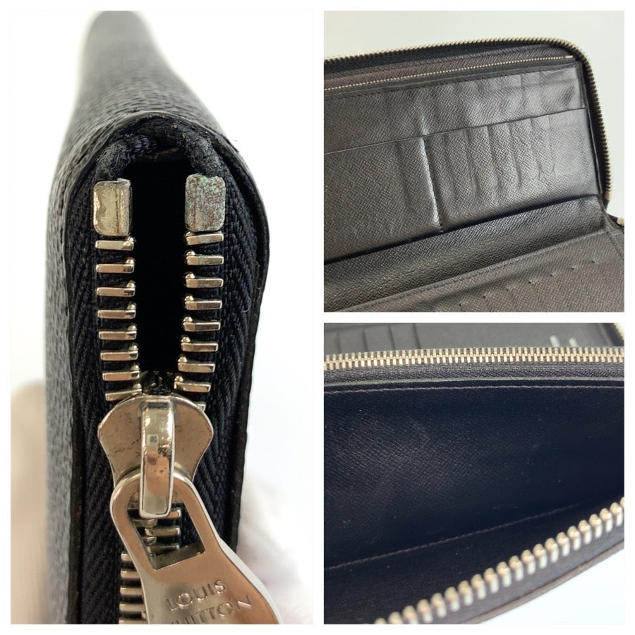 LOUIS VUITTON ルイヴィトン ダミエグラフィット ジッピーウォレット ヴェルティカル ブラック 黒 シルバー金具 PVC N63095 長財布 ロングウォレット メンズ AB28