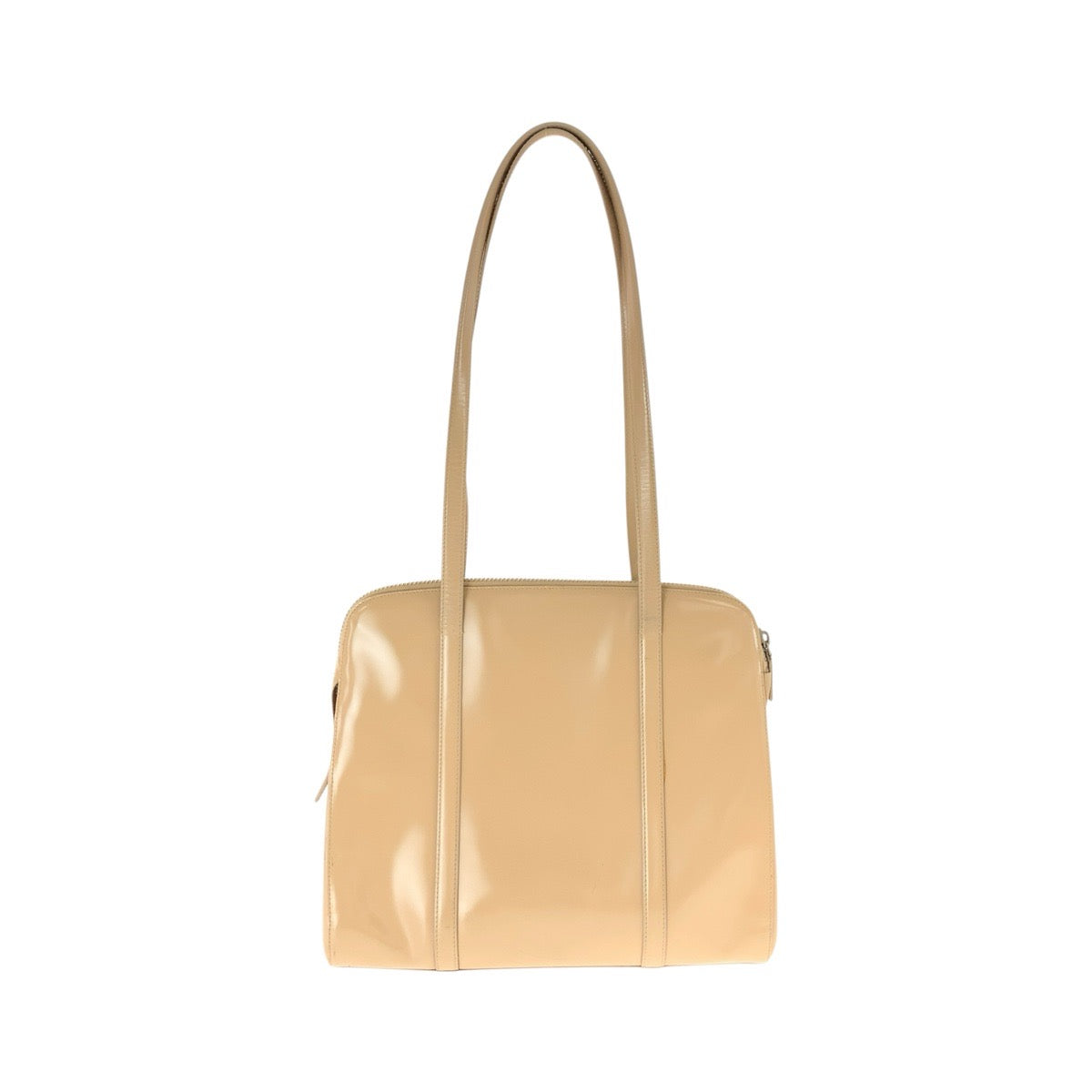 PRADA プラダ スパッツォラート スポーツ ベージュ シルバー金具 パテントレザー トートバッグ ショルダーバッグ レディース AB24