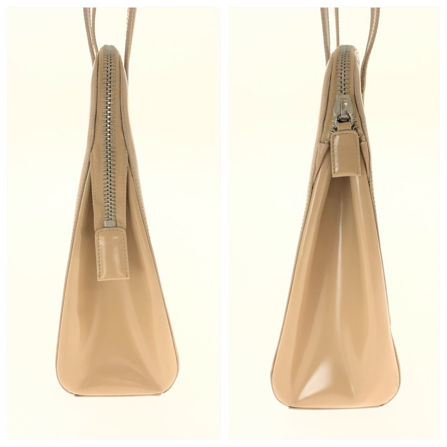 PRADA プラダ スパッツォラート スポーツ ベージュ シルバー金具 パテントレザー トートバッグ ショルダーバッグ レディース AB24
