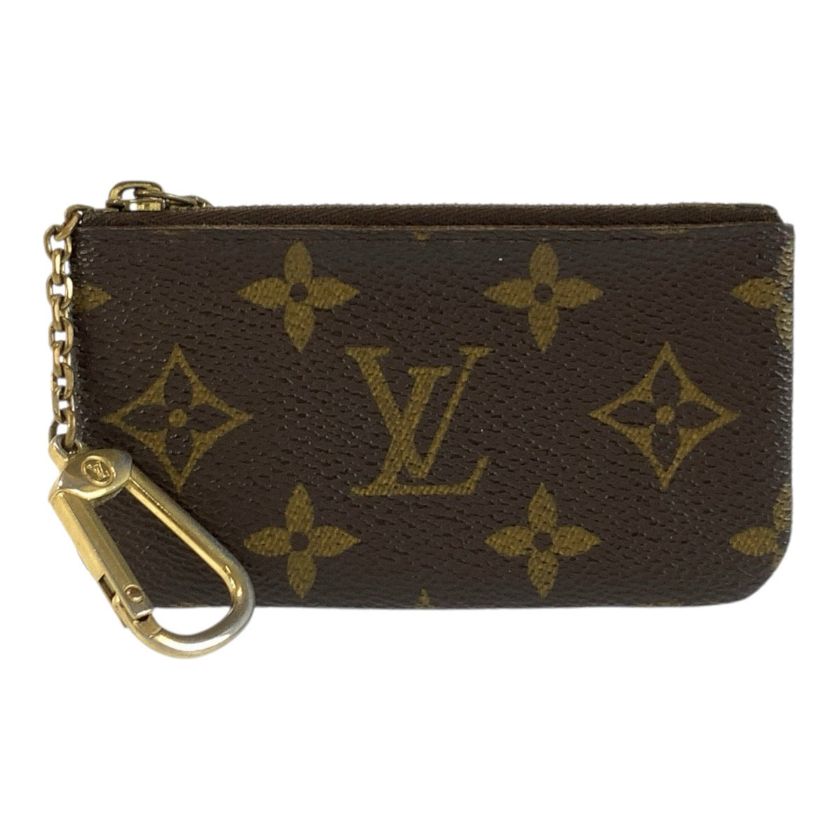 LOUIS VUITTON ルイヴィトン モノグラム ポシェット クレ ブラウン ゴールド金具 PVC M62650 キーケース コインケース メンズ B25