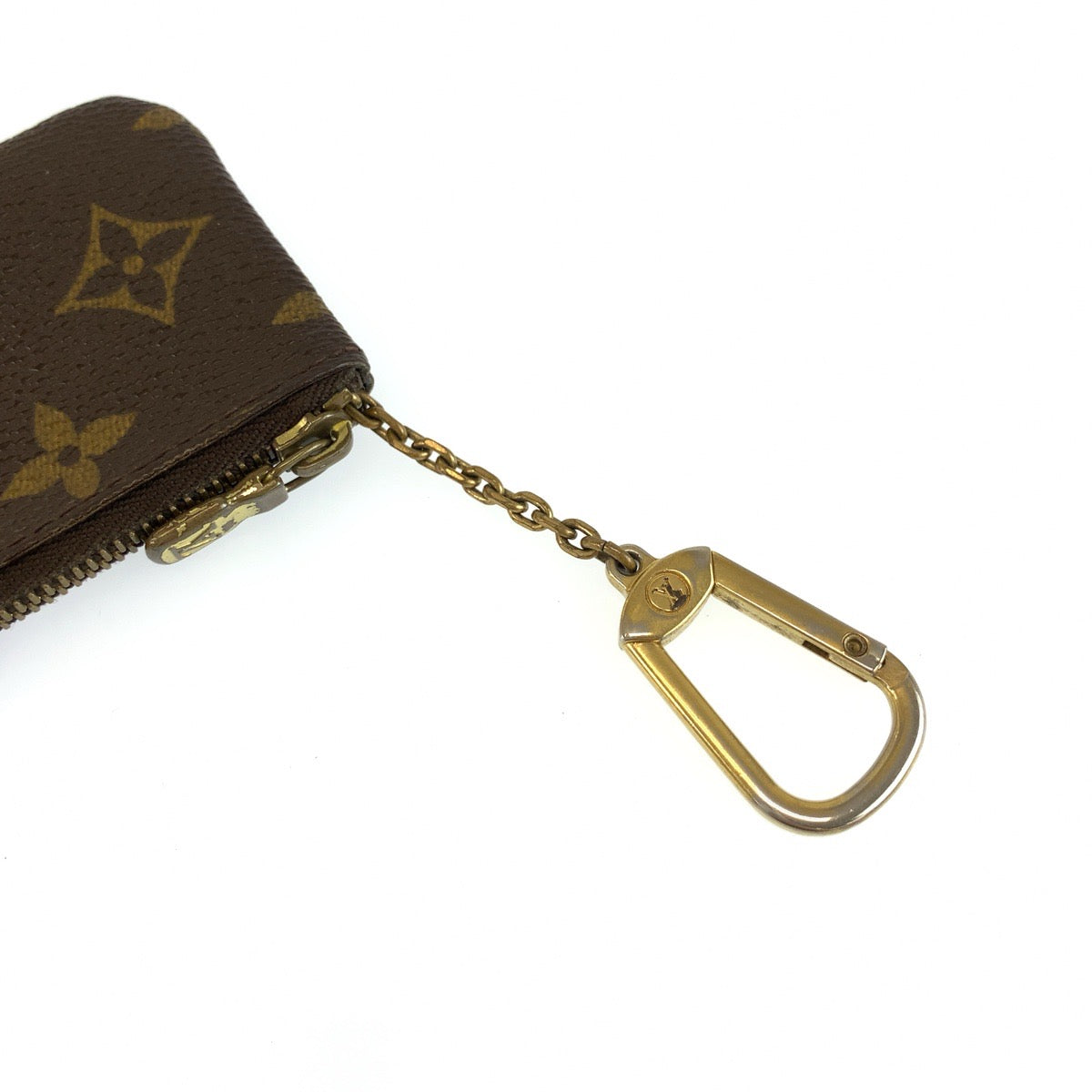 LOUIS VUITTON ルイヴィトン モノグラム ポシェット クレ ブラウン ゴールド金具 PVC M62650 キーケース コインケース メンズ B25
