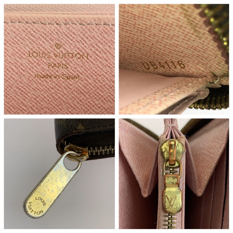 LOUIS VUITTON ルイヴィトン モノグラム ジッピーウォレット ブラウン ローズバレリーヌ ゴールド金具 PVC M41894 長財布 ロングウォレット レディース AB38