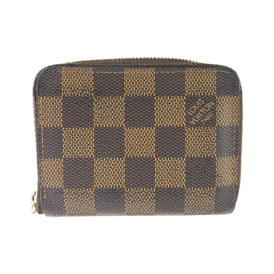 LOUIS VUITTON ルイヴィトン ダミエ ジッピーコインパース ブラウン ゴールド金具 PVC N63070 コインケース 小銭入れ カードケース レディース B26