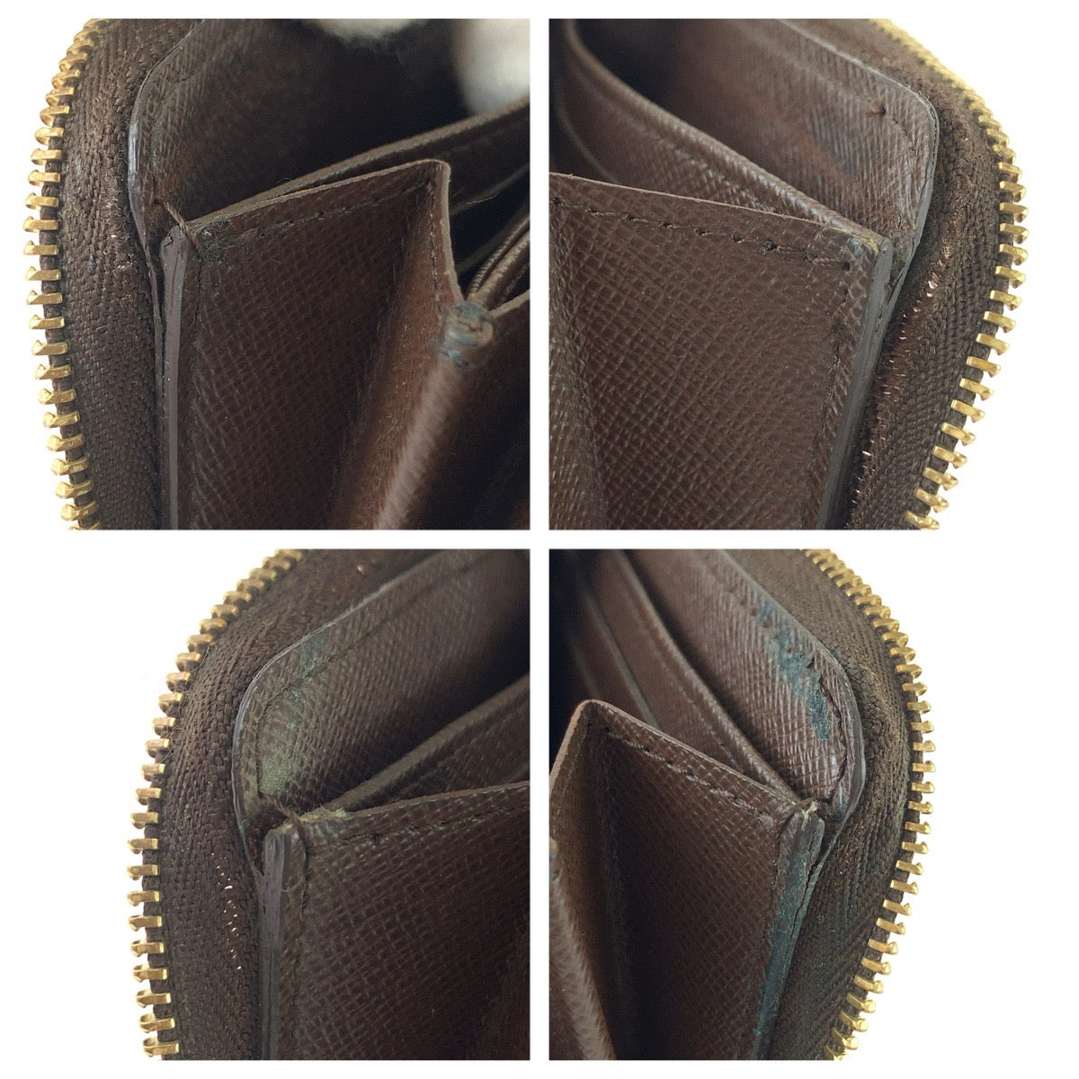 LOUIS VUITTON ルイヴィトン ダミエ ジッピーコインパース ブラウン ゴールド金具 PVC N63070 コインケース 小銭入れ カードケース レディース B26