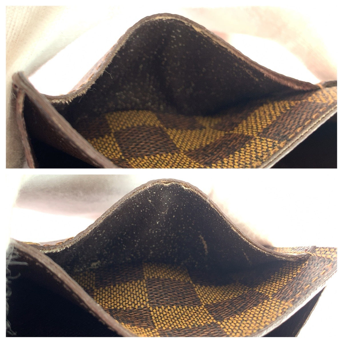 LOUIS VUITTON ルイヴィトン ダミエ ポシェットポルトモネクレディ ブラウン ゴールド金具 PVC N61724 長財布 ロングウォレット レディース AB27