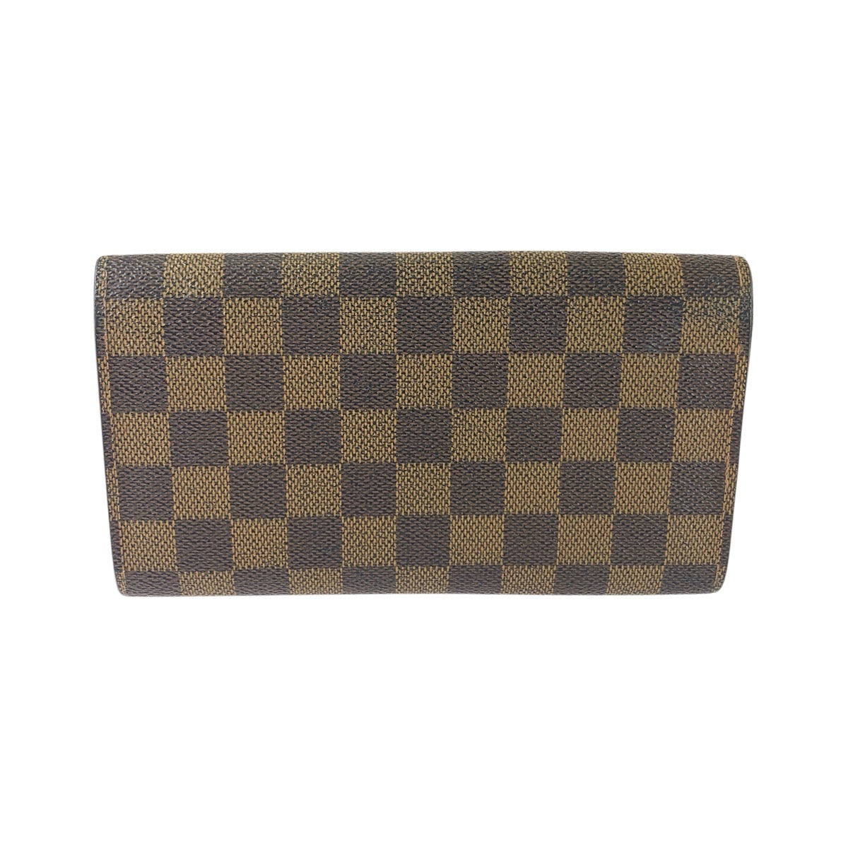 LOUIS VUITTON ルイヴィトン ダミエ ポシェットポルトモネクレディ ブラウン ゴールド金具 PVC N61724 長財布 ロングウォレット レディース AB27