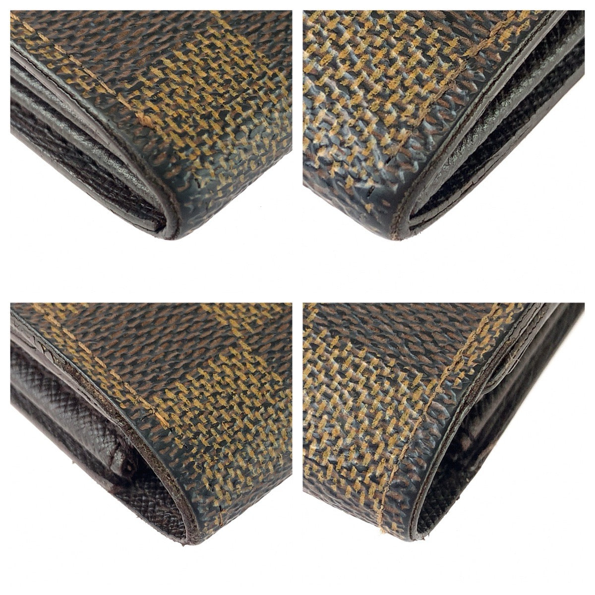 LOUIS VUITTON ルイヴィトン ダミエ ポシェットポルトモネクレディ ブラウン ゴールド金具 PVC N61724 長財布 ロングウォレット レディース AB27