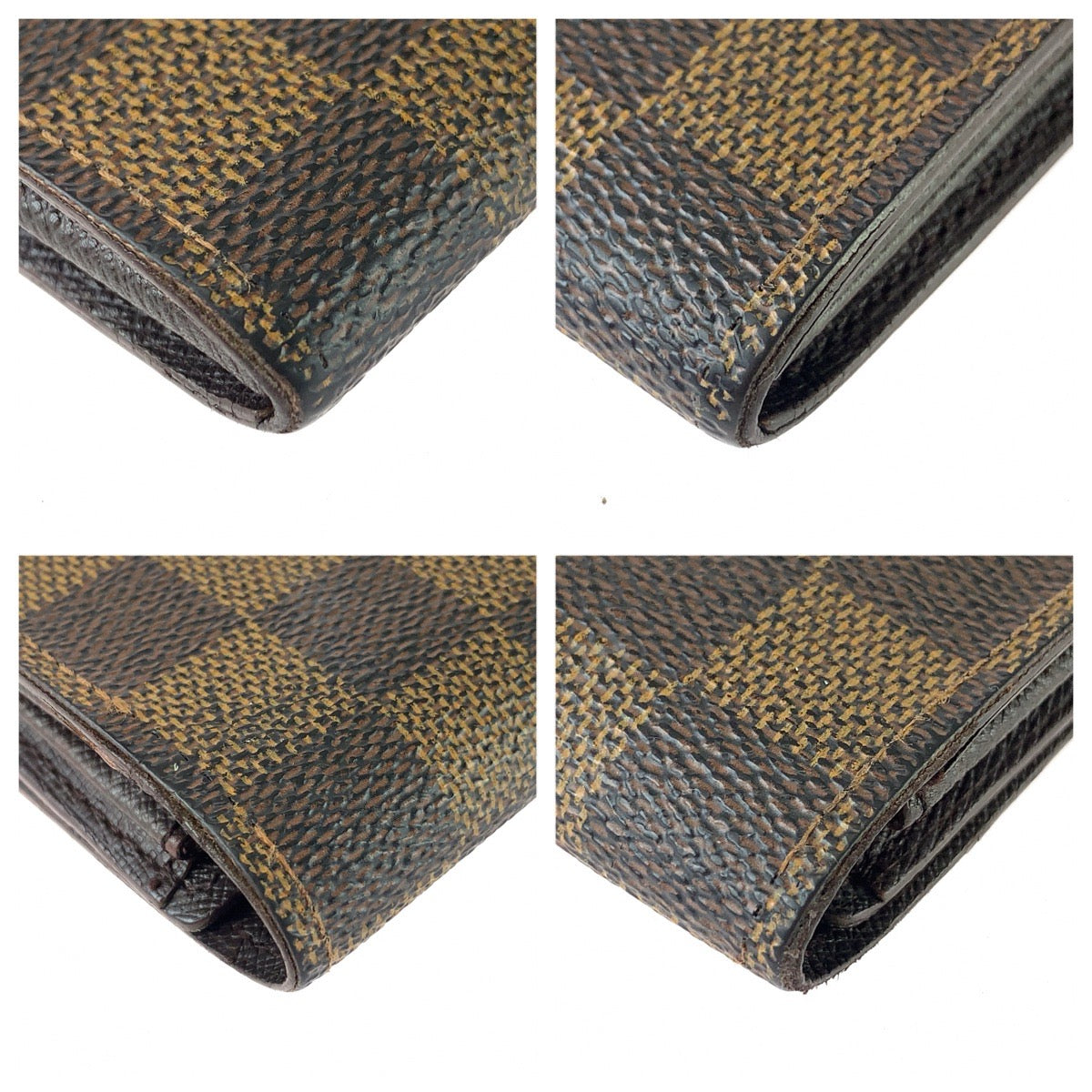 LOUIS VUITTON ルイヴィトン ダミエ ポシェットポルトモネクレディ ブラウン ゴールド金具 PVC N61724 長財布 ロングウォレット レディース AB27