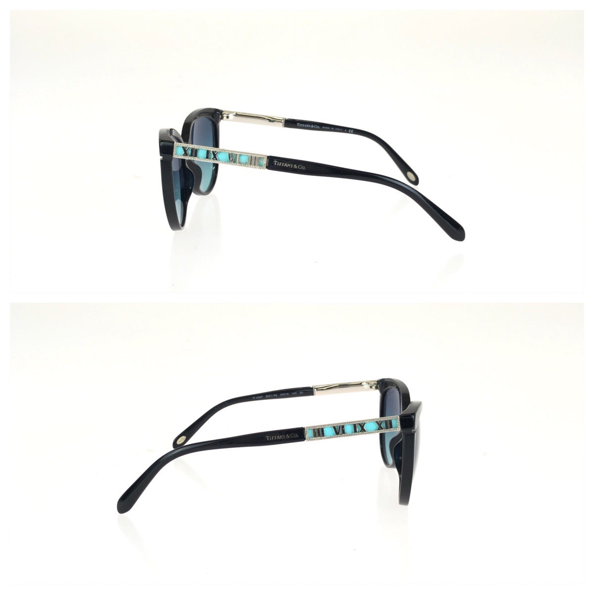 TIFFANY&Co. ティファニー アトラス サイズ56□16 140 2N ブルー ブラック シルバー金具 プラスチック / メタル / エナメル TF 4097 8001/9S サングラス フォックス レディース AB28