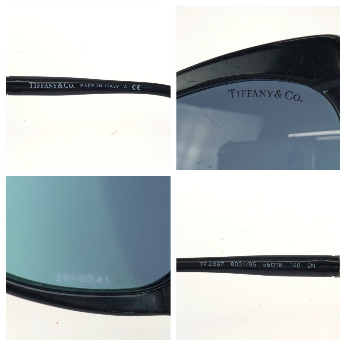 TIFFANY&Co. ティファニー アトラス サイズ56□16 140 2N ブルー ブラック シルバー金具 プラスチック / メタル / エナメル TF 4097 8001/9S サングラス フォックス レディース AB28