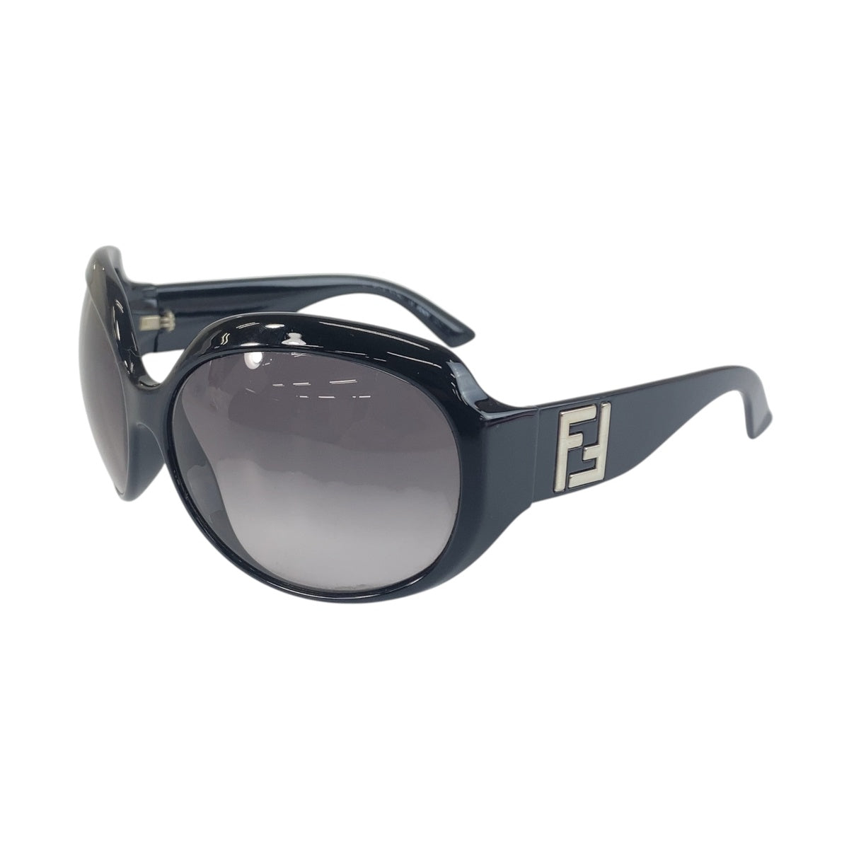 FENDI フェンディ FFロゴ ブラック シルバー プラスチック サングラス バタフライ レディース ABP18