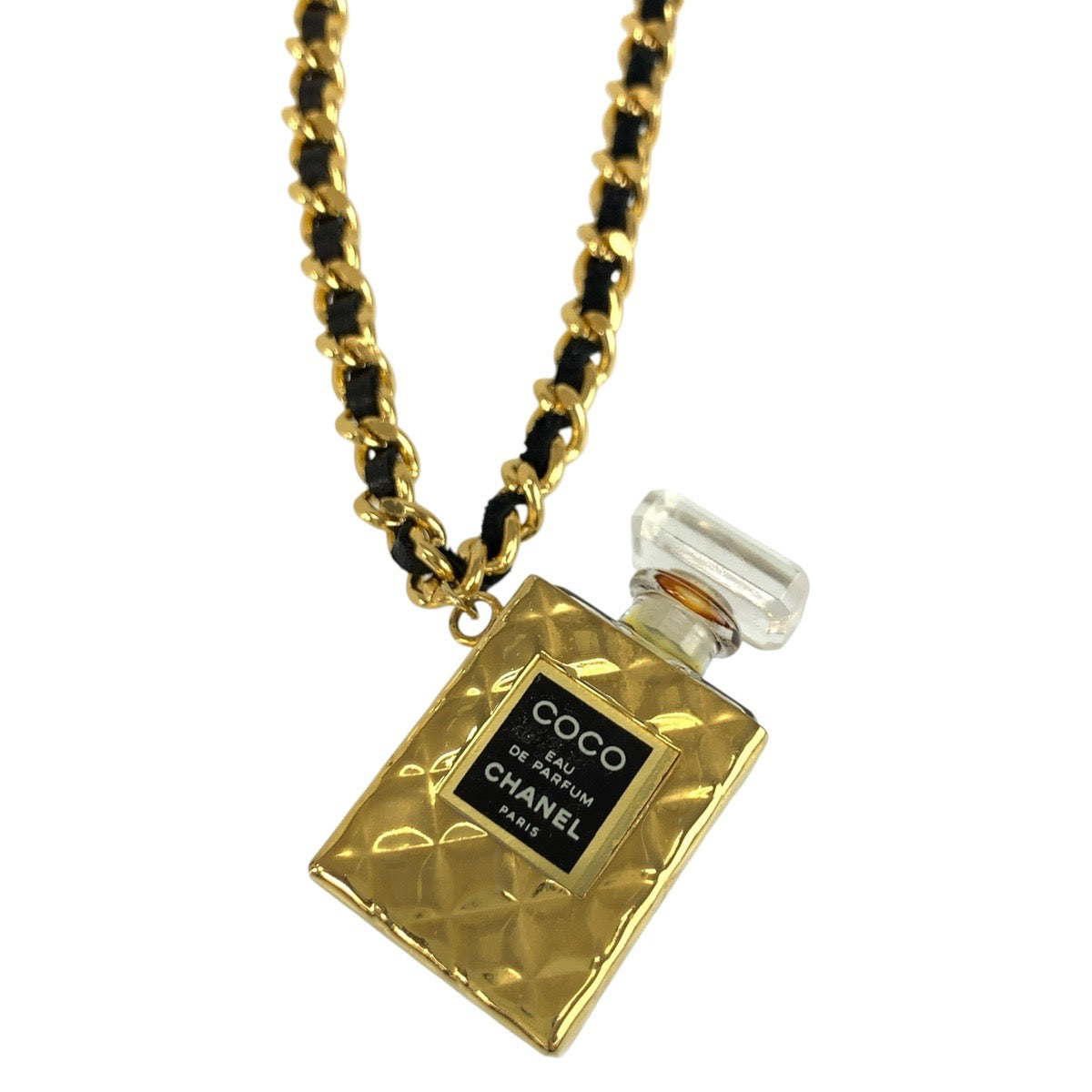 CHANEL シャネル パフュームボトル ゴールド ブラック メタル / プラスチック ネックレス レディース AB35