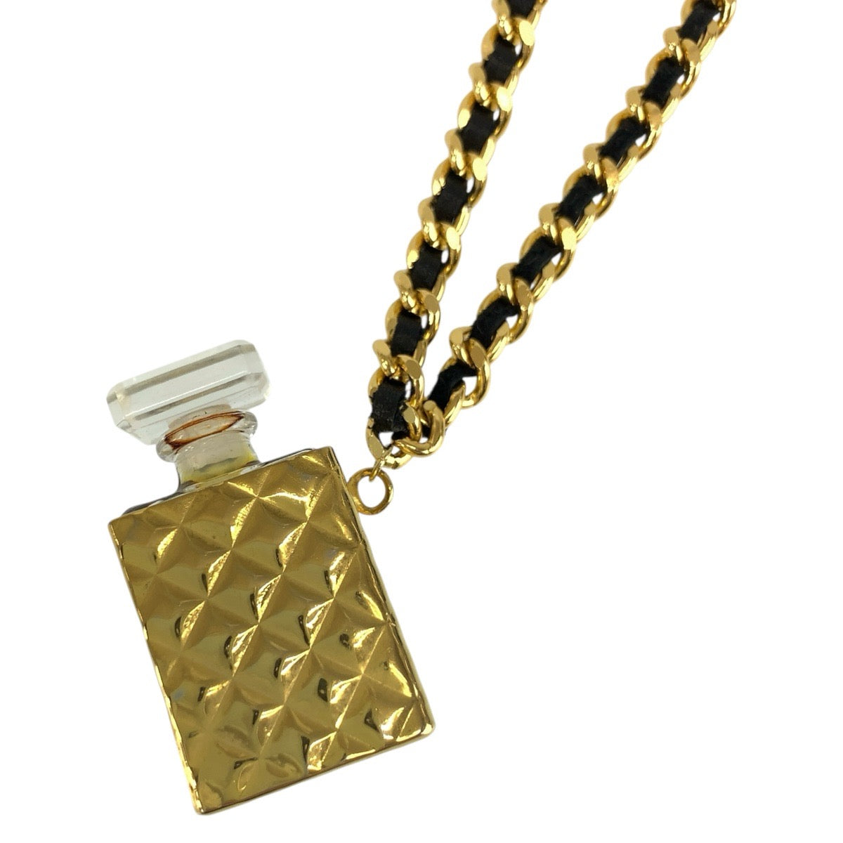 CHANEL シャネル パフュームボトル ゴールド ブラック メタル / プラスチック ネックレス レディース AB35