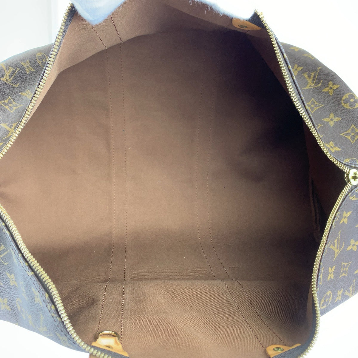 LOUIS VUITTON ルイヴィトン モノグラム キーポル50 ブラウン ゴールド金具 PVC / レザー M41426 ボストンバッグ 旅行バッグ 男女兼用 メンズ AB80