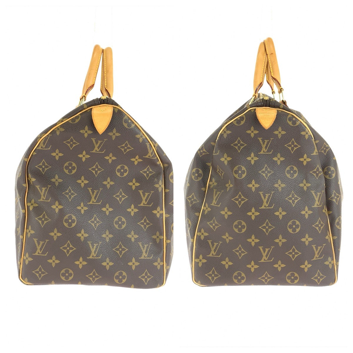 LOUIS VUITTON ルイヴィトン モノグラム キーポル50 ブラウン ゴールド金具 PVC / レザー M41426 ボストンバッグ 旅行バッグ 男女兼用 メンズ AB80