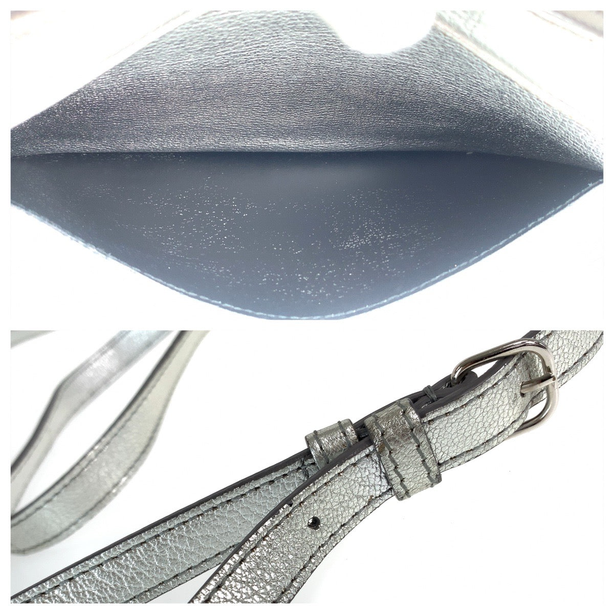 BALENCIAGA バレンシアガ エブリデイ カメラバッグ シルバー シルバー金具 レザー 552370 ショルダーバッグ ポシェット レディース AB42