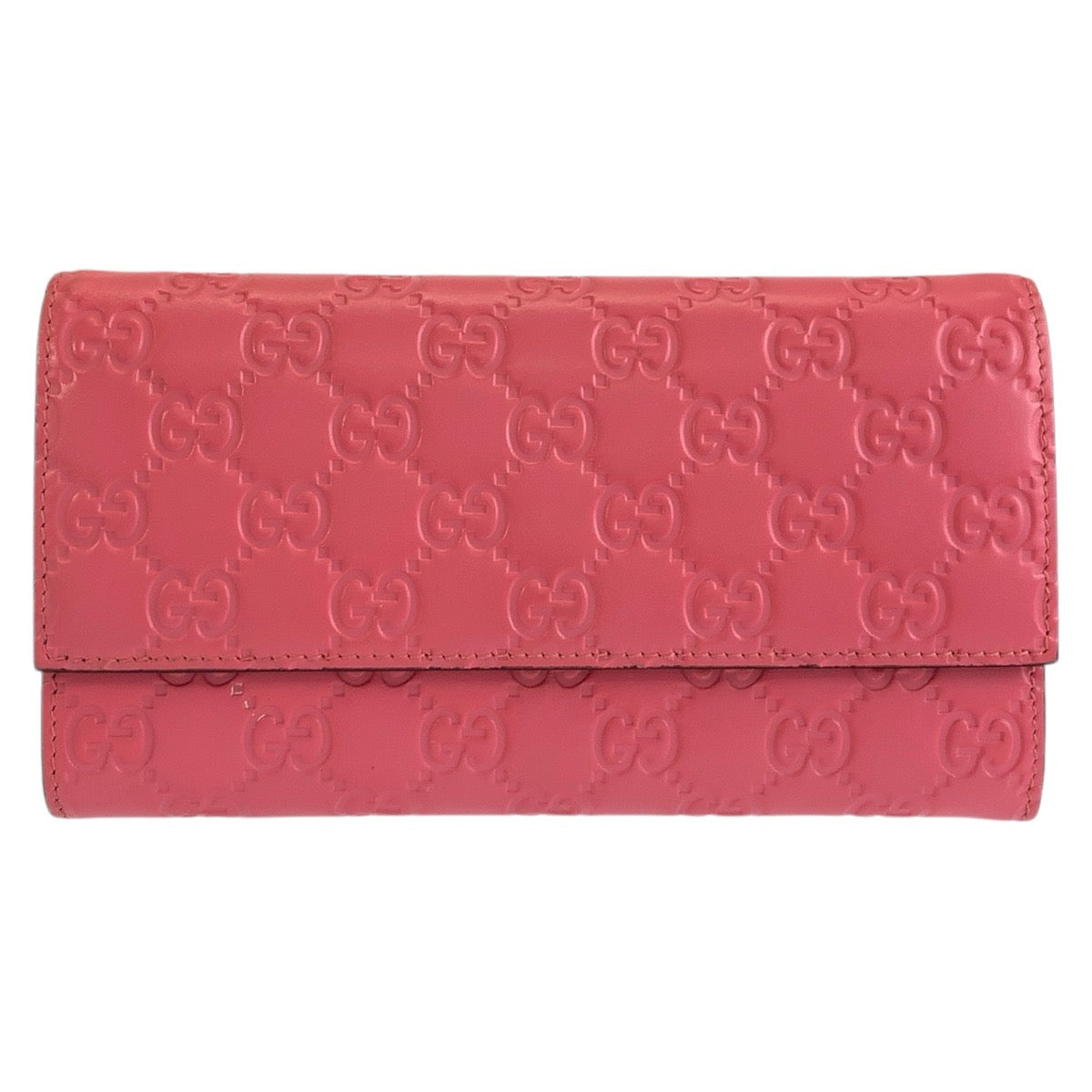 GUCCI グッチ グッチシマ ピンク レザー 410100 長財布 ロングウォレット レディース A50